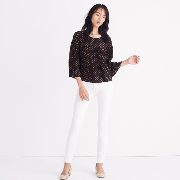 Madewell Black and Brown Heart Blouse - Picture 1 of 8